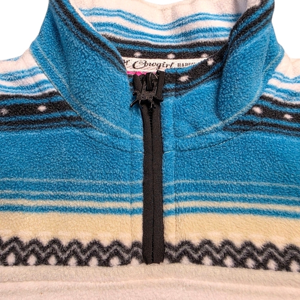 Cowgirl Hardware Serape Blue and Purple Fleece Western Pullover, Girls Size 2T - Picture 2 of 10